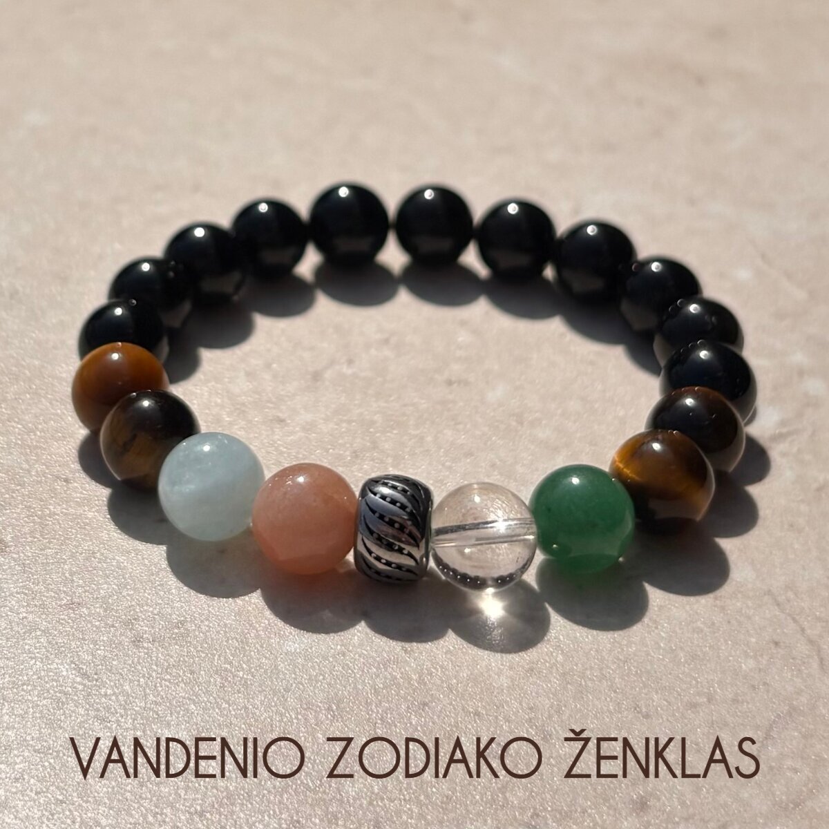 Natūralių mineralų apyrankė vandenio zodiako ženklo atstovui