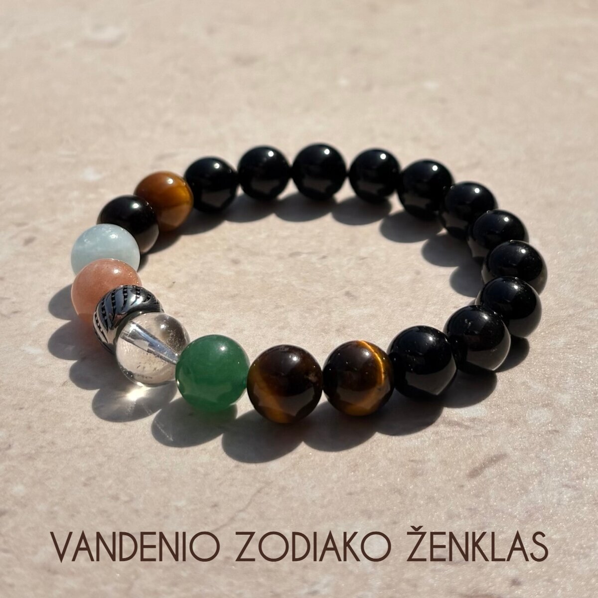 Natūralių mineralų apyrankė vandenio zodiako ženklo atstovui 1