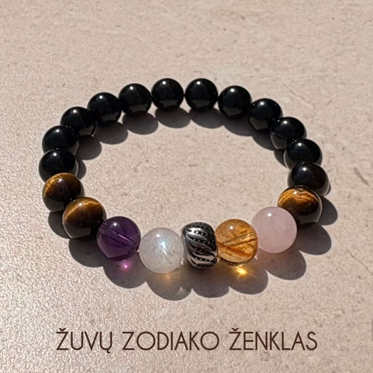Natūralių mineralų apyrankė žuvų zodiako ženklo atstovui Natūralių mineralų apyrankė žuvų zodiako ženklo atstovui