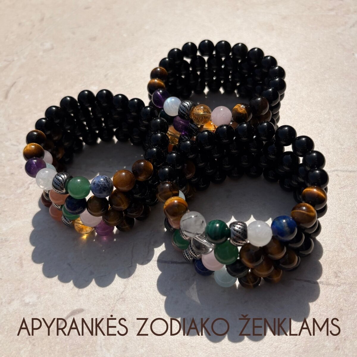 Natūralių mineralų apyrankė žuvų zodiako ženklo atstovui 2 Natūralių mineralų apyrankė žuvų zodiako ženklo atstovui 2