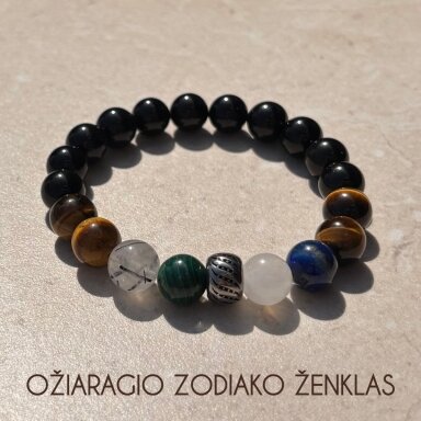 Natūralių mineralų apyrankė ožiaragio zodiako ženklo atstovui