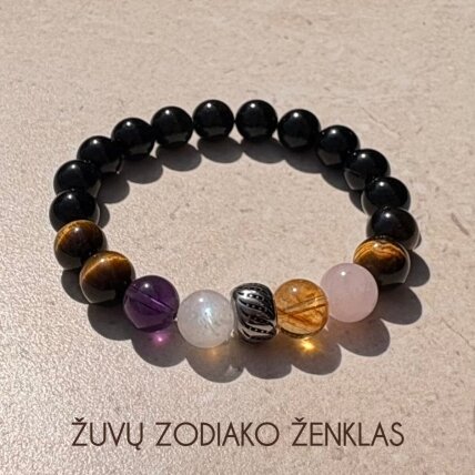 Natūralių mineralų apyrankė žuvų zodiako ženklo atstovui