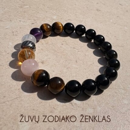 Natūralių mineralų apyrankė žuvų zodiako ženklo atstovui 1